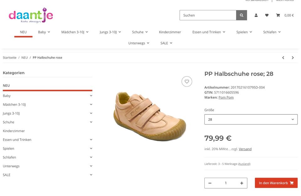 Pom Pom Halbschuhe rosé rosa 28 Kinderschuhe NP: 79,99€ in Hamburg