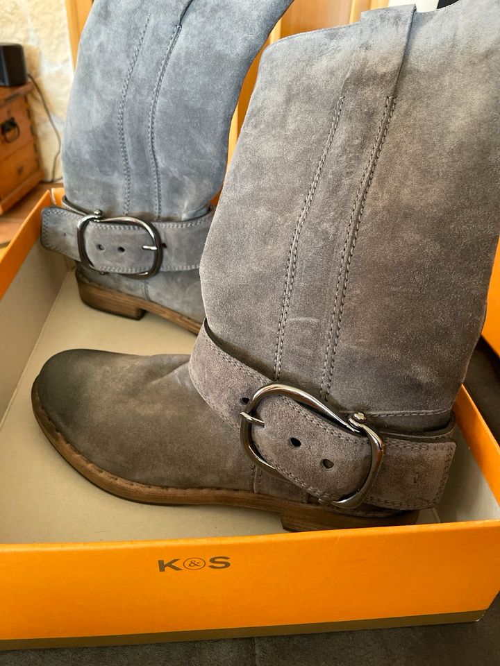 K&S Lederstiefel, graues Wildleder, Gr 41, 1mal getragen, NP 180€ in Euskirchen