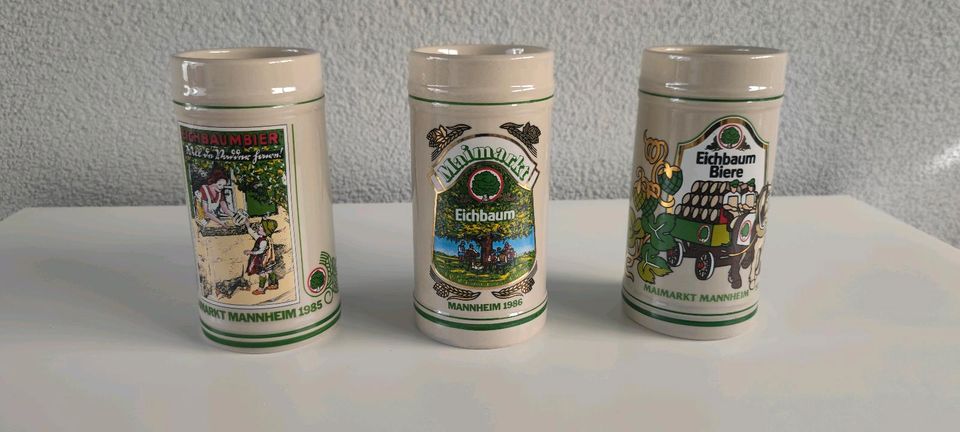 3 Bierkrüge von Eichbaum Mannheim 1985/86/87 in Mannheim