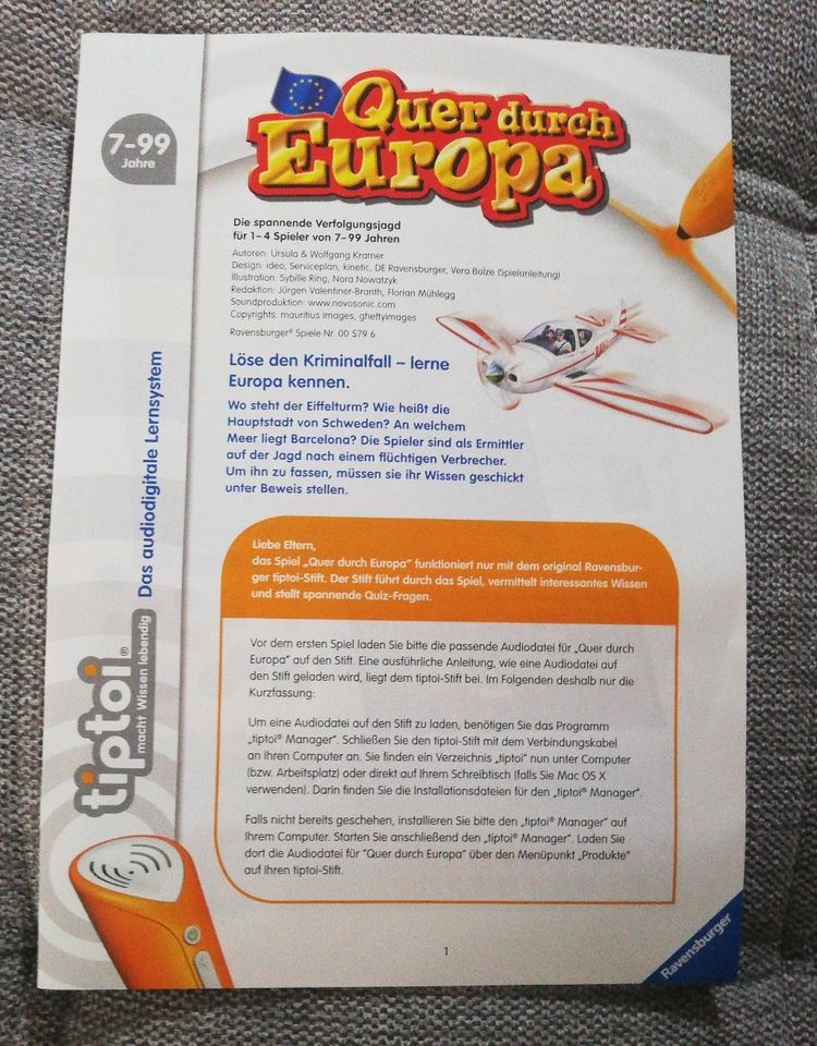 Ravensburger Tiptoi Spiel "Quer durch Europa" - neu in Erkrath