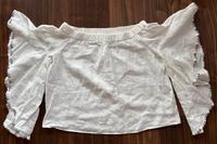 ZARA Offshoulder Leinenbluse Bluse *Gr.L* Weiß mit Bunten Bommeln Niedersachsen - Walsrode Vorschau