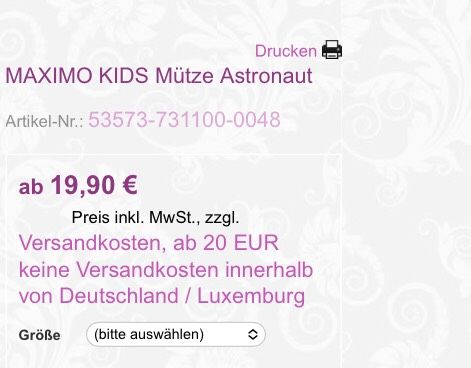 Maximo Mütze Astronaut ,Weltraum,Galaxie,Mond,Gr.55/57 8-10 Jahre in Neunkirchen a. Brand