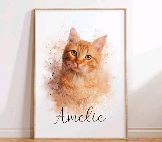 Individuelle Hunde Katze Portrait - Familie Portrait Aquarell in Hannover