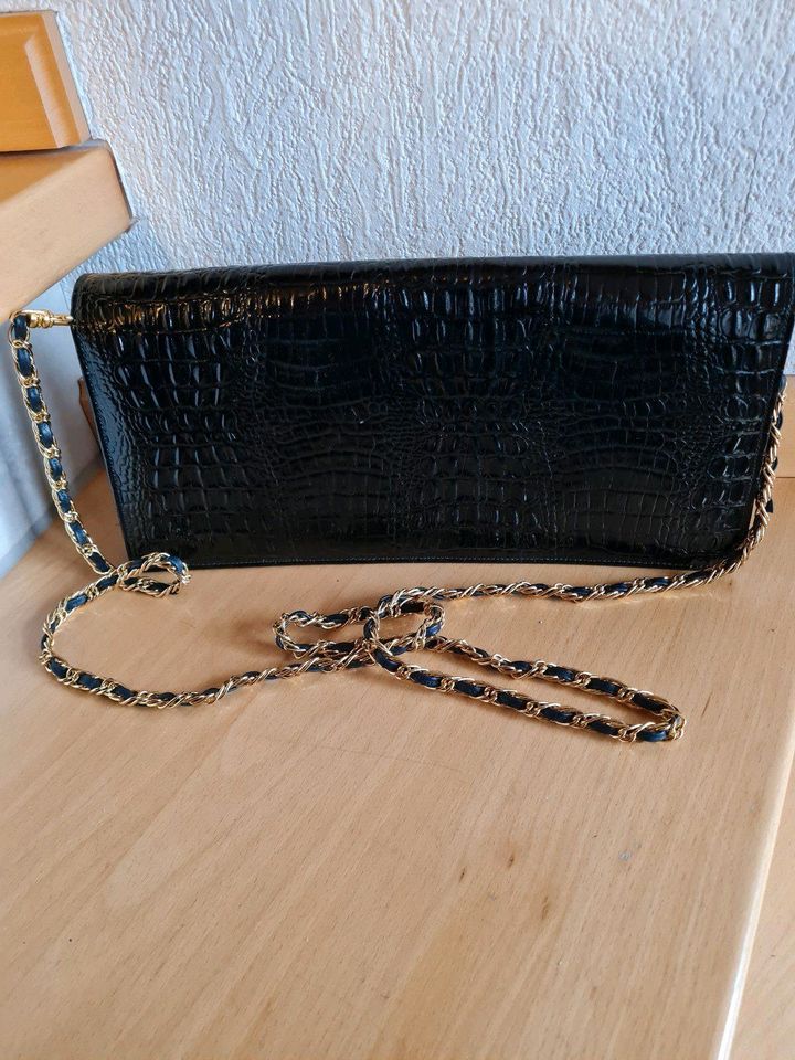 Handtasche,Clutch,schwarz,Leder,Tragegurt,TOP !!! in Neuwied