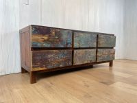 Boatwood by WMK # Besonderes Lowboard mit Schubladen , ein aus altem Bootsholz handgefertigtes Unikat aus massivem Teakholz # Kommode Sideboard TV-Lowboard TV Board Fernsehkommode Schubladenkommode Friedrichshain-Kreuzberg - Friedrichshain Vorschau