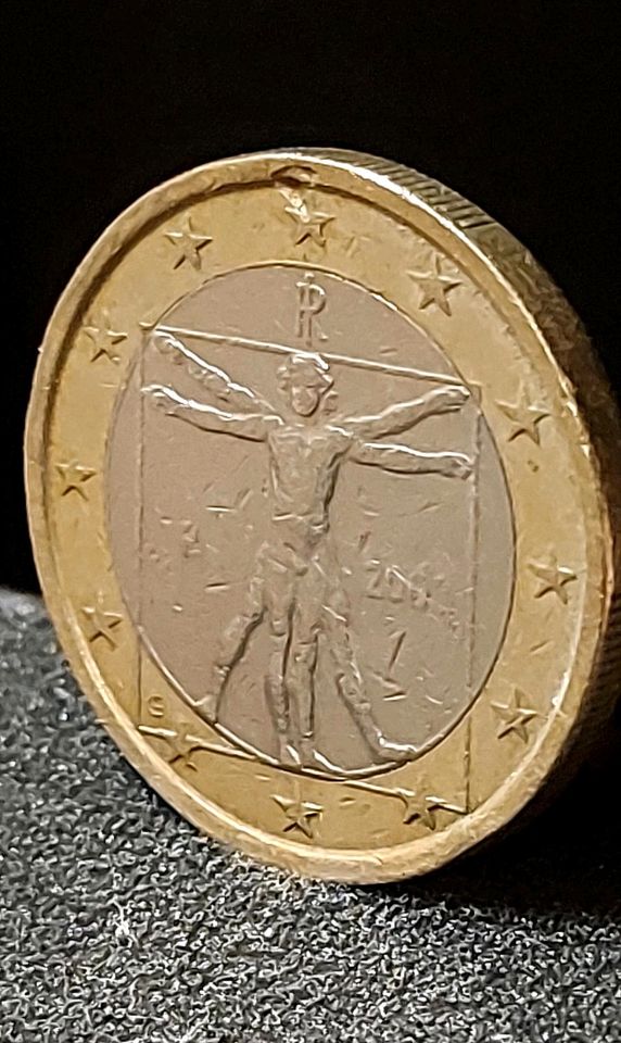 1 EURO MÜNZE ITALIEN LEONARDO DA VINCI / ?2002? FEHLPRÄGUNGEN  in  Niedersachsen - Hildesheim