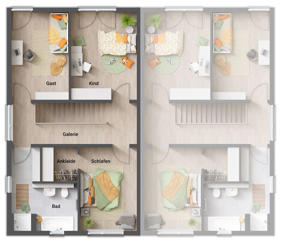 Zwei Familien ein Grundstück -  Bauen mit Freunden - zwei DHH je 136m² Haus Massivhaus MIT je 410m² Grundstück in Dortmund Grevel in Dortmund