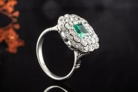 Art deco Ring mit Smaragd im Princess Schliff Diamanten Weißgold Nordrhein-Westfalen - Wegberg Vorschau