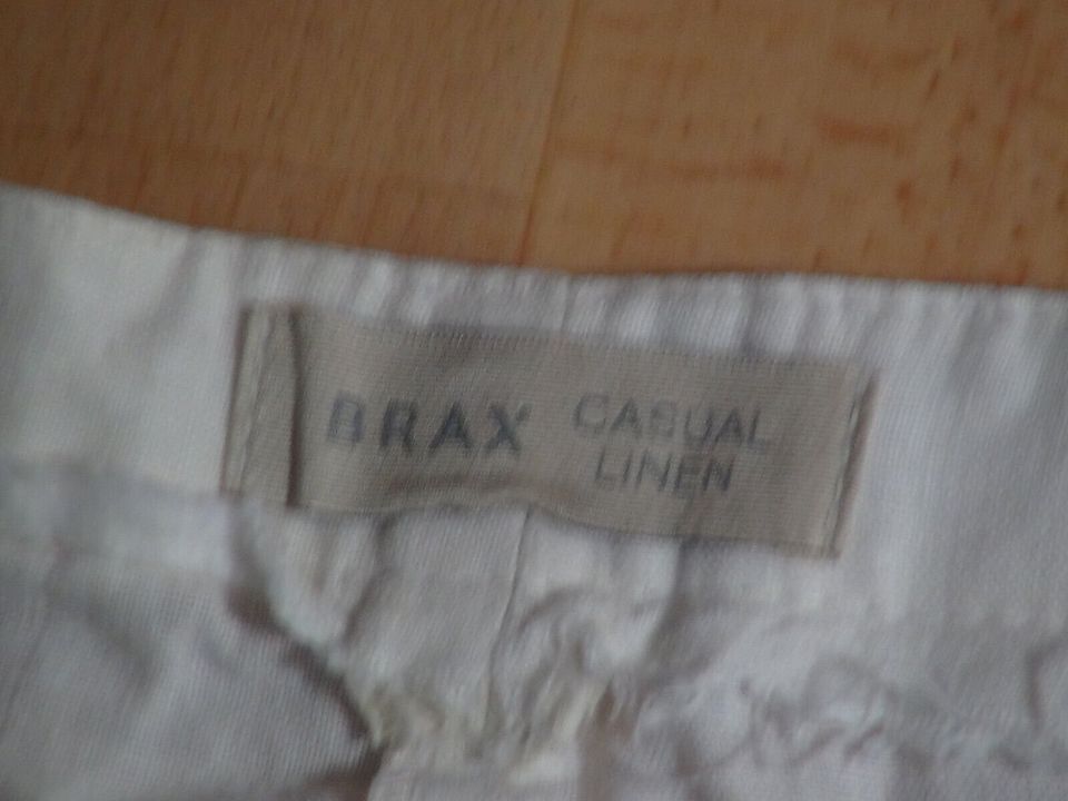 Brax Senta MT-WA Damen Leinen Hose Gr. 44 W34 creme-weiß in Schwerin