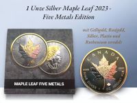 1 Unze Silber Maple Leaf 2023 Elegance of five Metals Niedersachsen - Wittingen Vorschau