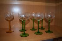 6x Weinglas mit Gravur mit grünem / gelben Stil Wandsbek - Hamburg Sasel Vorschau