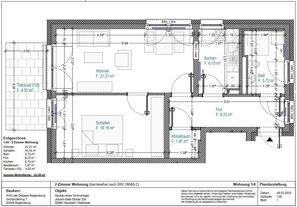 ERSTBEZUG 2-Zi.-Wohnung, Seniorenwohnen Plus, Neustadt/Waldnaab in Neustadt a. d. Waldnaab