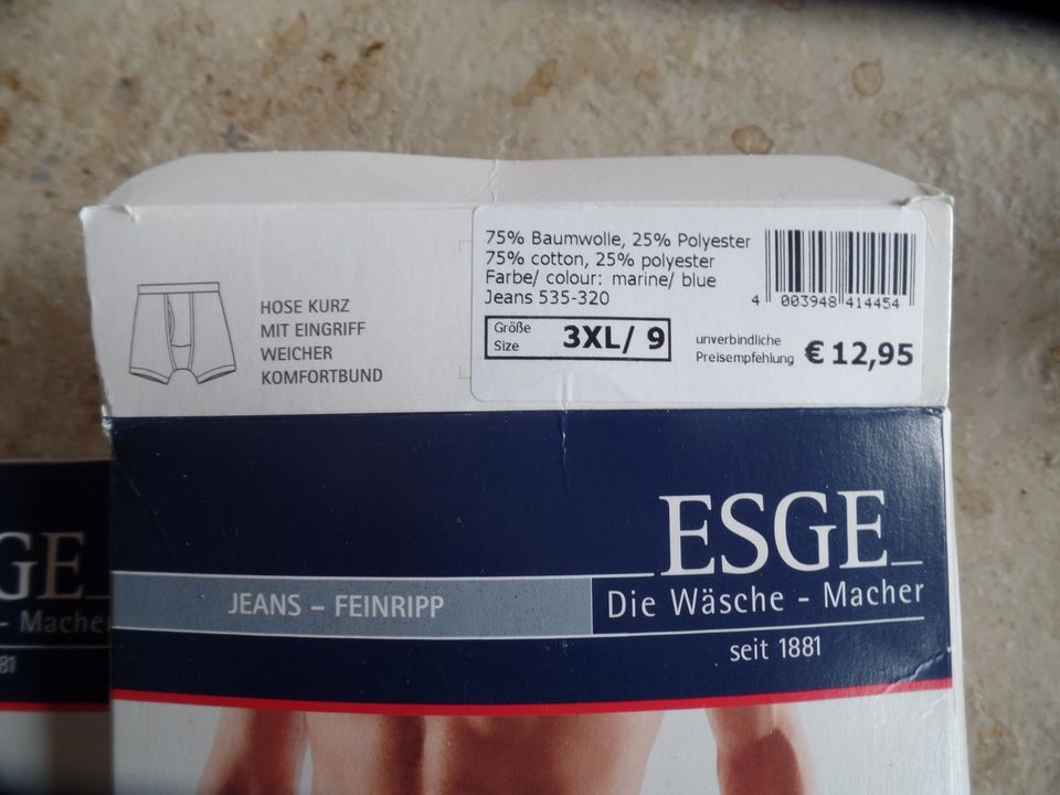 2 neue jeansblaue Unterhosen Gr. 9= 3XL originalverpackt in Büchen