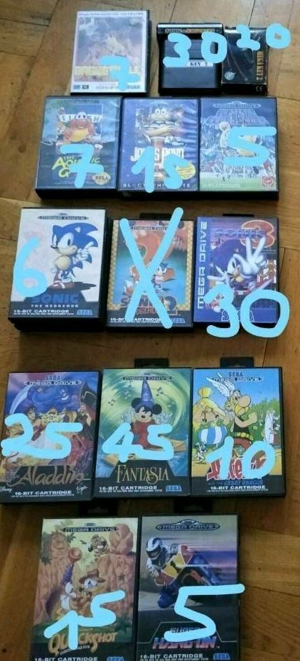 Sega Key Adapter, Sonic 1, Aladdin, Fantasia, Donald Du in Eisfeld