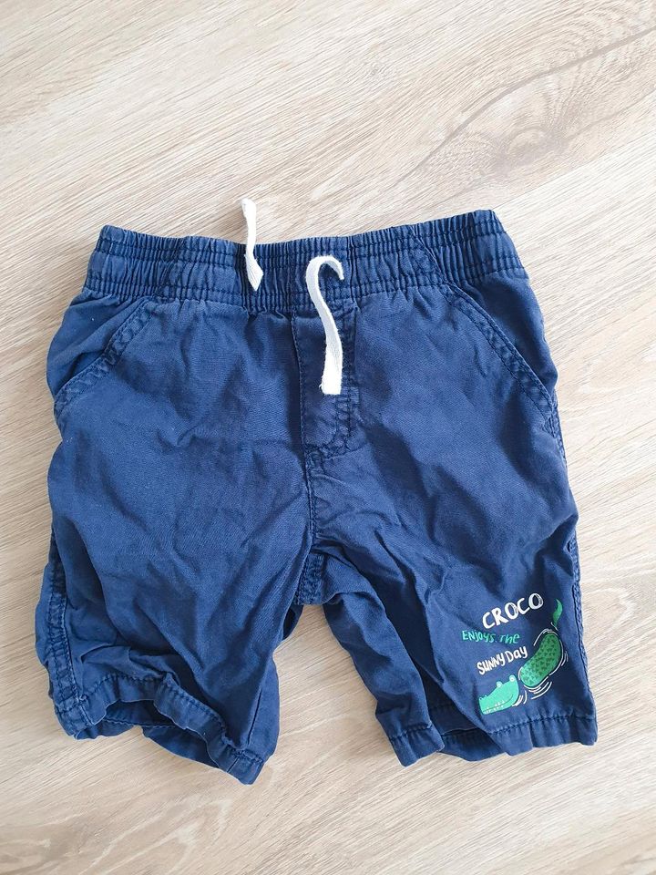 Jungen kurze Hose Shorts 110/116 dunkelblau blau Navy Krokodil in Großheide