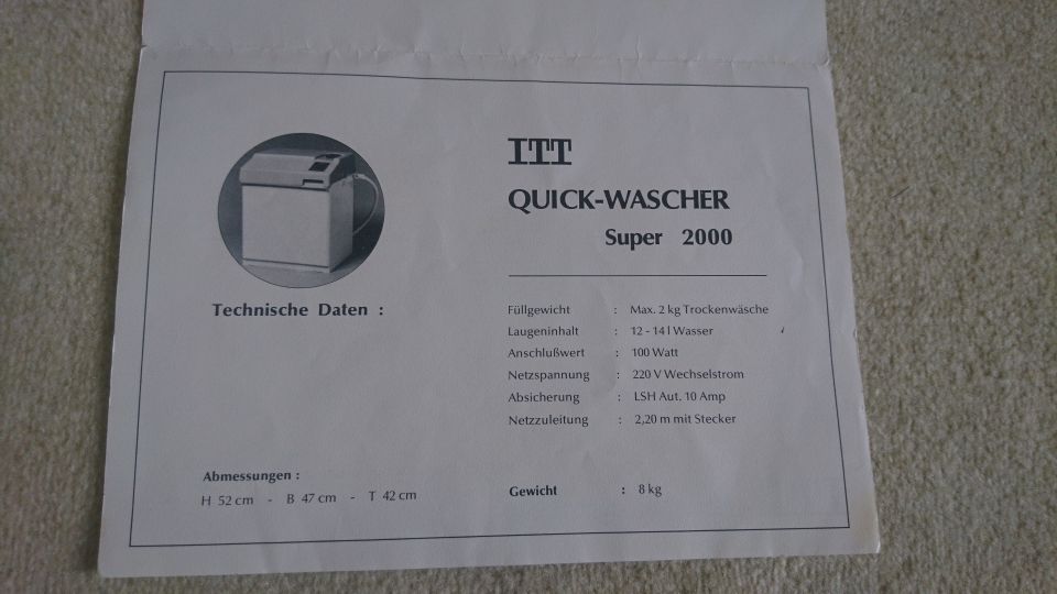 ITT Quick-Wascher Super 2000, Original 1970er Jahre in Berlin