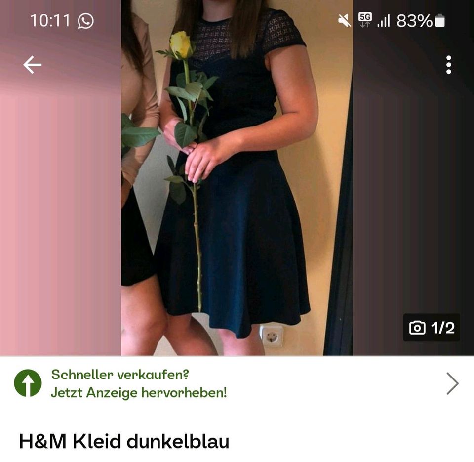 H&M Kleid dunkelblau in Jüterbog