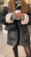 Jacke Mantel Mango 34/XS Schwarz Lammfell Creme 36/S Niedersachsen - Stuhr Vorschau