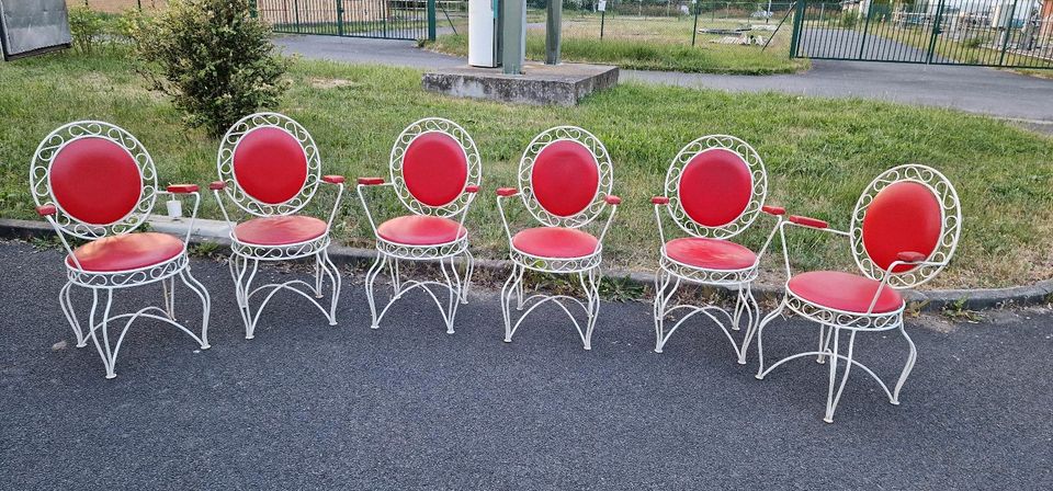 6 alte DDR Eisdielen Stühle Retro 70er Jahre Design Gartenstühle in Bitterfeld