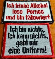 Patch Aufnäher Uniform Alkohol Weste Kutte Biker Lustige Sprüche Baden-Württemberg - Lauchheim Vorschau