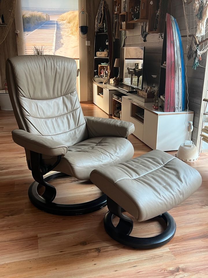 Stressless Sessel mit Hocker Ekornes beige in Nidderau