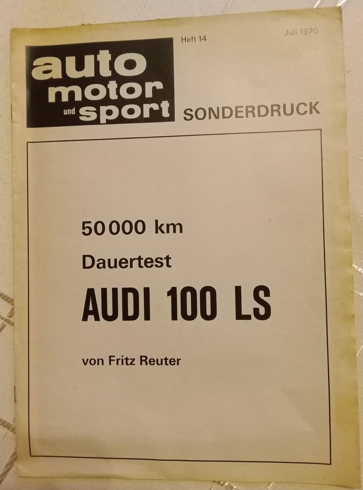 Audi 100 LS Auto Motor Sport Juli 1970 Sonderdruck in Düsseldorf
