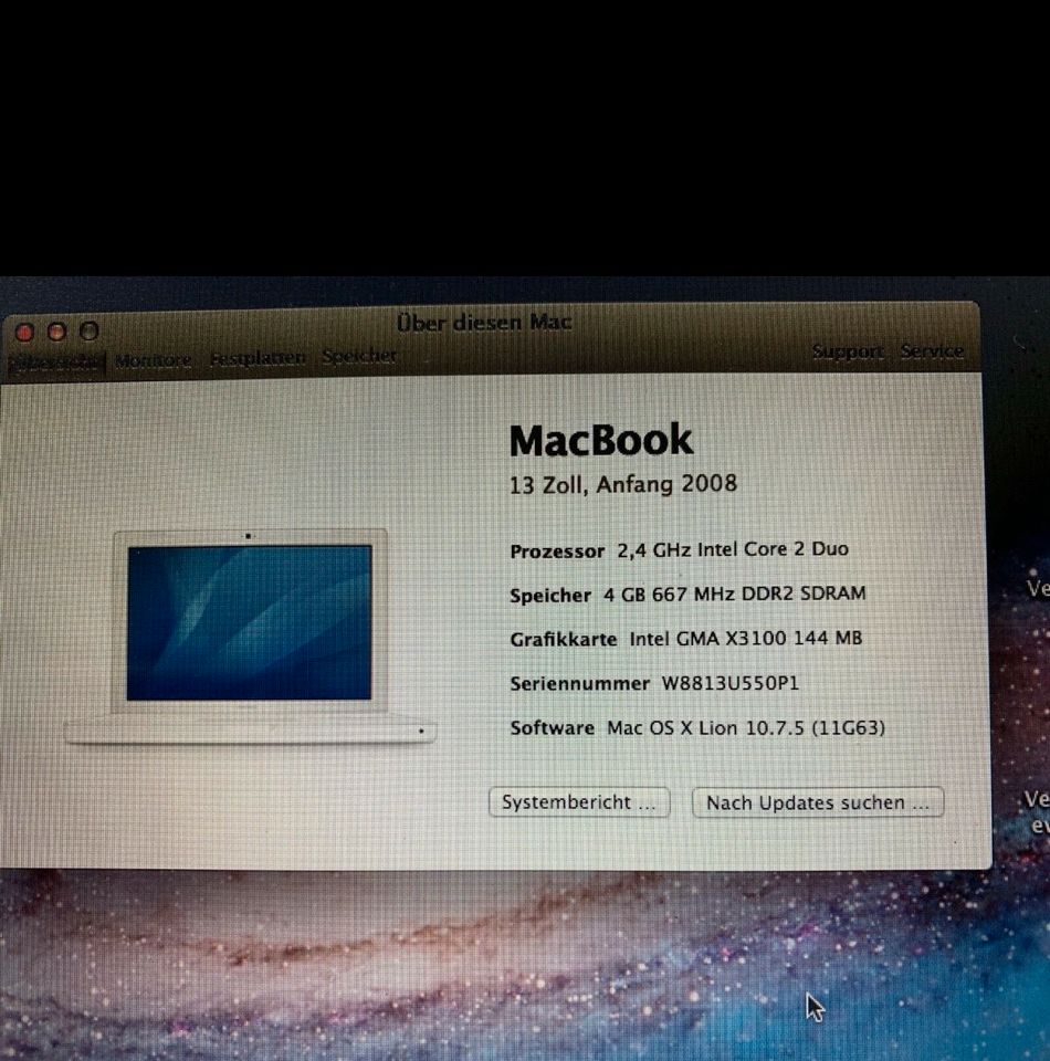 Apple MacBook 13 Zoll weiß an Bastler bzw. Kenner in Vechta