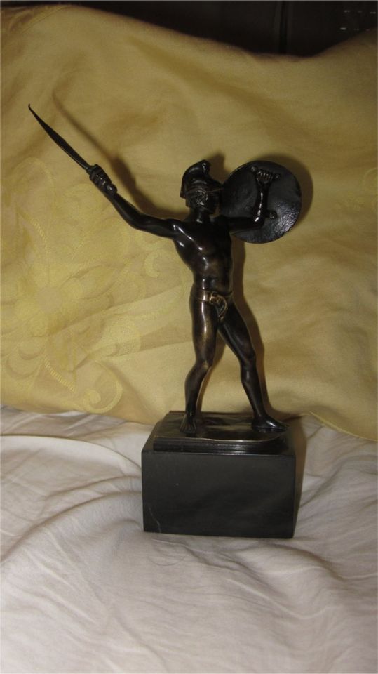 Georges Morin Skulptur Krieger Schwert Schild Bronze Marmor in Aschheim