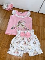 Handmade Baby Sommer Set T-Shirt kurze Hose Short Pferd rosa Baden-Württemberg - Lörrach Vorschau