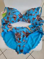 Bikini blau braun gemustert  75B/XS Baden-Württemberg - Steinenbronn Vorschau