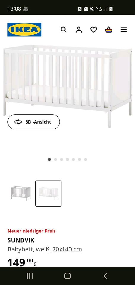 Ikea babybett Sundvik 70x140 in Solingen