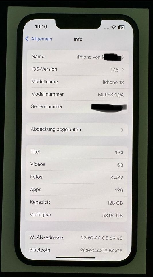 iPhone 13 128GB Midnight in top Zustand in Burgdorf