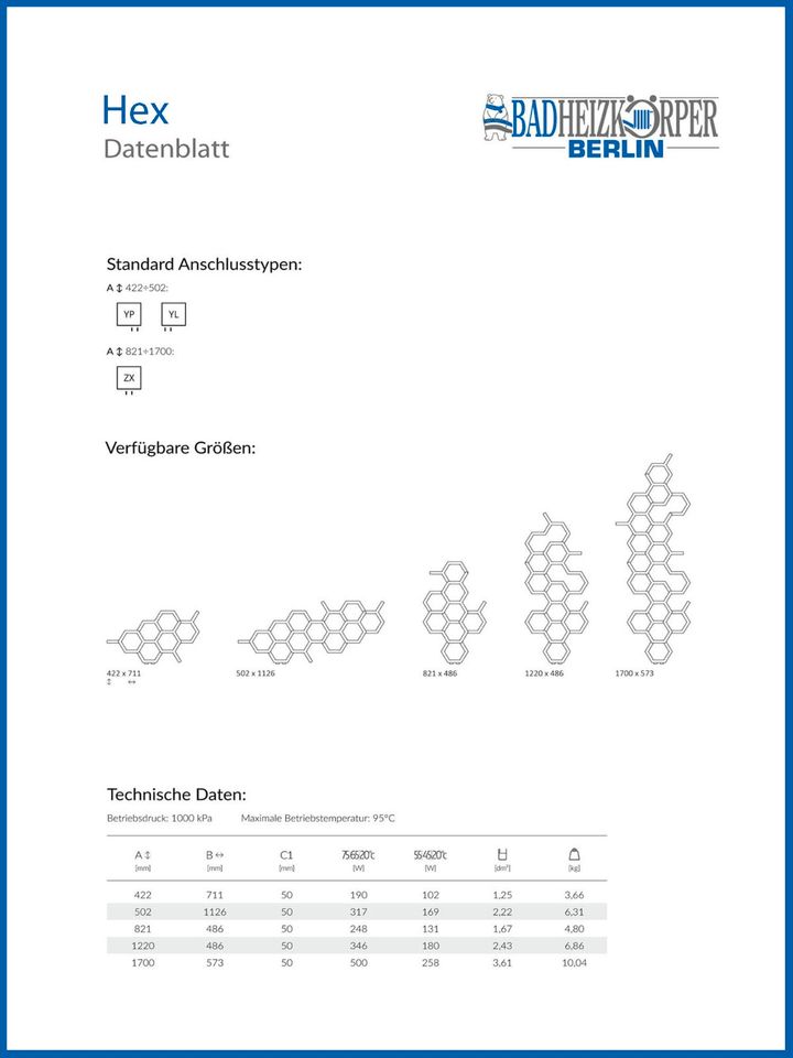 Badheizkörper Handtuchwärmer Handtuchtrockner HEX in Berlin