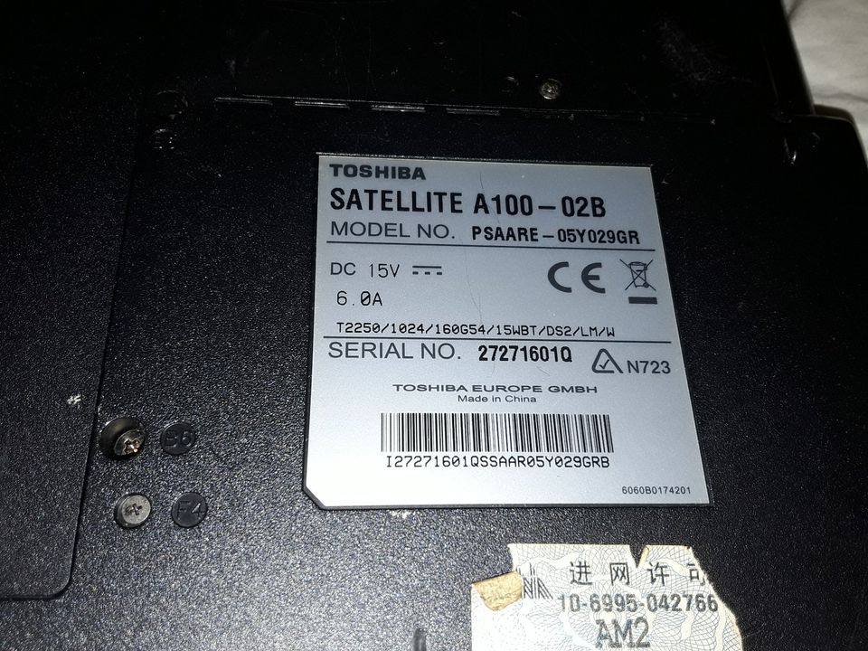 Toshiba Satellite A100-02B am Bastler in Heddesheim