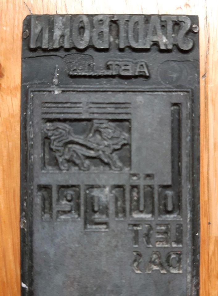 Druckstock Klischee Metall Holz Werbung Stadt Bonn 1930 in Bonn