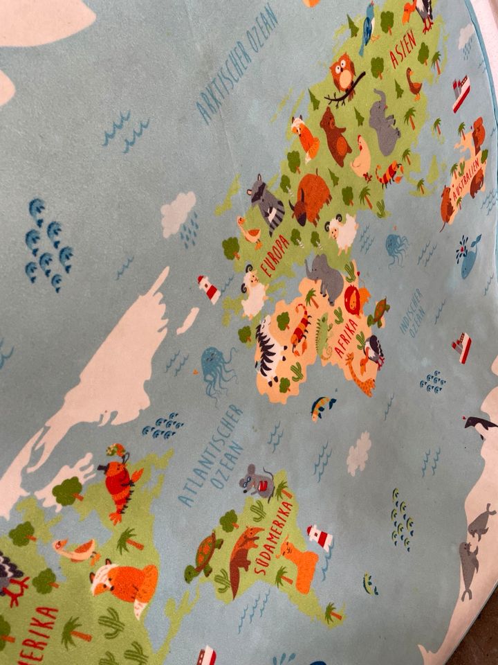 Kinder Teppich rund Weltkarte 1m in Trier