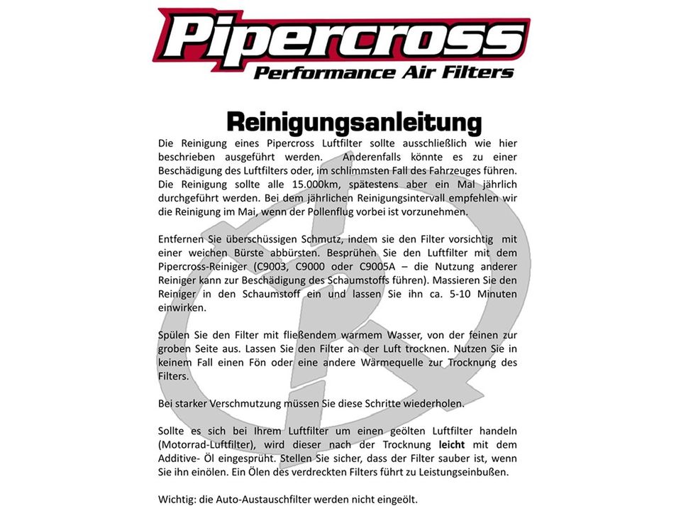 Pipercross Filter-Reiniger C9005A in Wandlitz