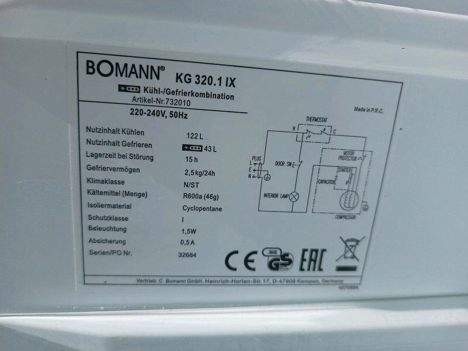 Kühl- Gefrierkombi Bomann KG320.1 inox look in Groß-Gerau