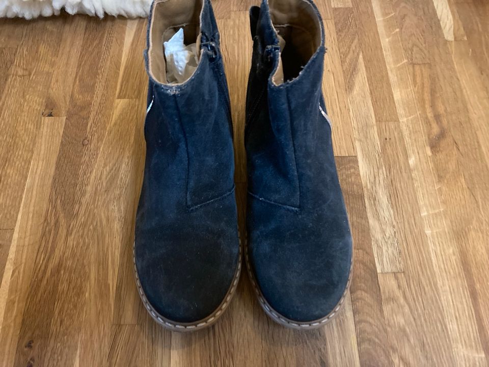 Chelsea Boots Vertbaudet blau Leder 30 Stiefelette Waldorf in Groß Nordende