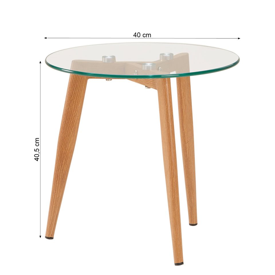 Beistelltisch Couchtisch Glastisch 2er Set Tisch Holz Rund VB59€* in Magdeburg