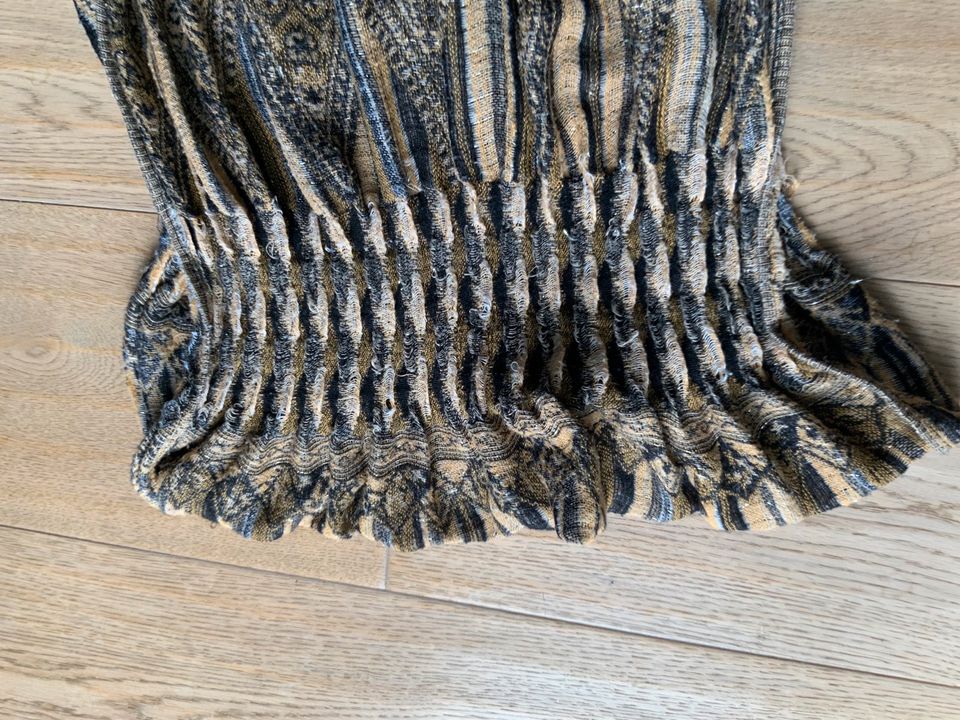 Pashmina Schal 70 % Pashmina 30 % Seide Beige-Schwarz in Düsseldorf