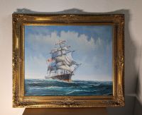 Gemälde mit  Gold-Rahmen Segelschiff auf Hoher See ca. 64x55 cm Berlin - Charlottenburg Vorschau