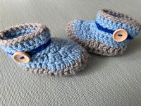 Handmade Babyschuhe blau/grau Baden-Württemberg - Göppingen Vorschau