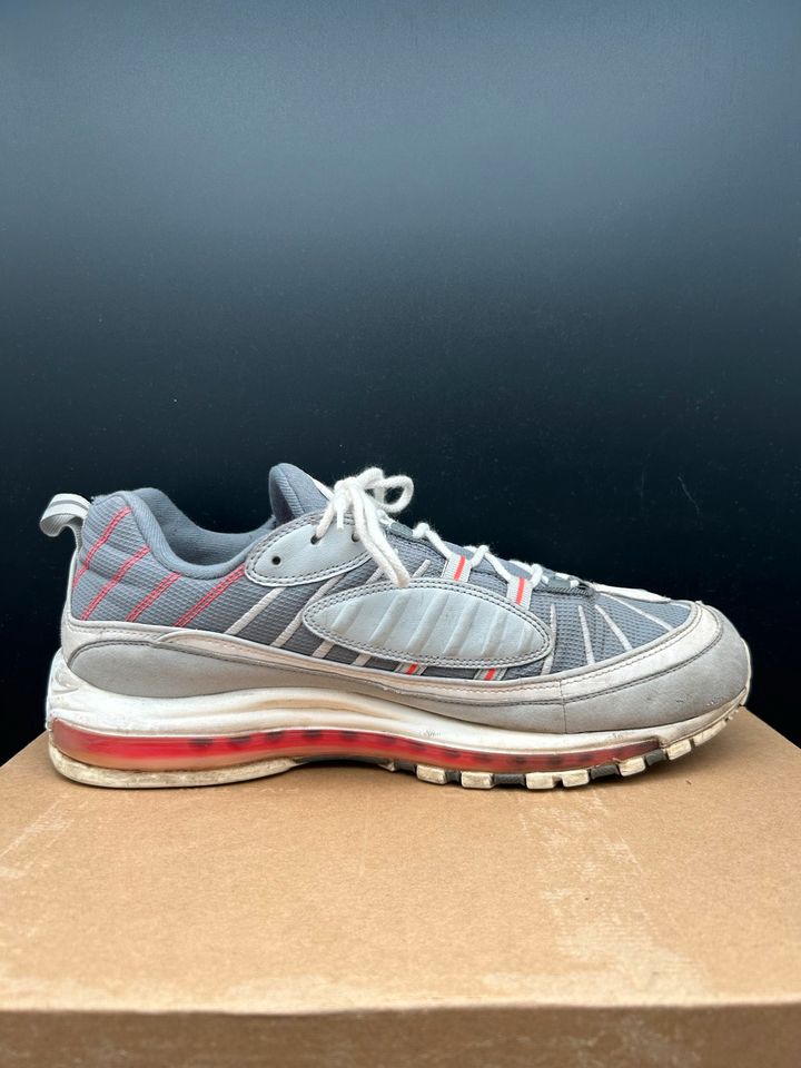 Nike Air Max 98 Grey Sail Habanero Red Gr. 47 (95 97 90 93 TN 1) in Bad Waldsee