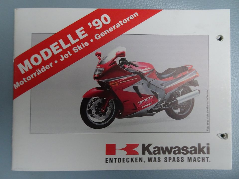 KAWASAKI Prospekt / Broschüre Modelle von 1990 in Kupferzell