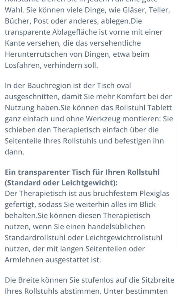 Rolko Therapietisch Ablagetisch Tablett für Rollstuhl in Kreis Pinneberg -  Uetersen, Altenpflegebedarf gebraucht kaufen