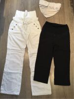 2 Umstandshosen f. Sommer, Capri in schwarz v. H&M u. weiß lang Sachsen-Anhalt - Halle Vorschau