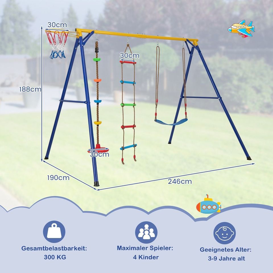 Kinderschaukel Gartenschaukel Set Kletterseilleiter Schaukel NEU in Weilburg