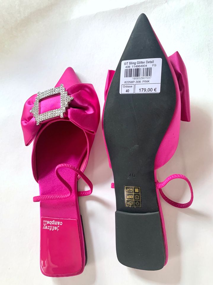 Jeffrey Cambell, Sling Ballerina fuchsia Satin, Gr40, ungetragen in Hamburg