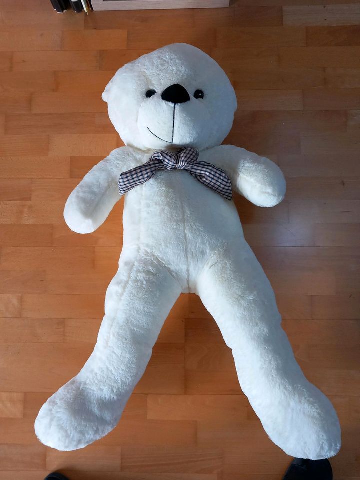 Großer Teddybär weiß 100cm Neu!! in Wiesbaden